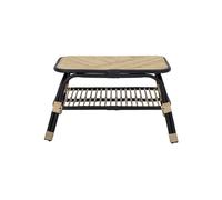 Table d'appoint en rotin noir, avec rangement, étagère inférieure - Bloomingville, Loue - 54x79x42 cm
