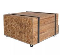Table D'appoint En Teck 60 X 60 X 38 Cm Brun