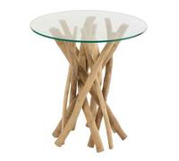 Table d'Appoint en Teck ""Driftwood"" 50cm Naturel