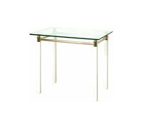 Table d'appoint en tube d'acier Coloris Blanc-dore, L60 x P50 x H54 cm --