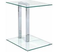 HAKU Möbel table d'appoint chromé, métal, verre trempé 8 mm - Dim.: L 45 cm x H 50 cm x P 35 cm, Style: Modern