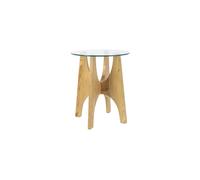 Table d'appoint en verre beige Kobe