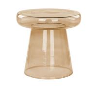 Beliani Table d'Appoint Ronde en Verre Teinté Brun Doré 39 cm Diamètre Moderne Caldera
