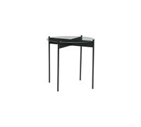 Table d'appoint en verre noir, carrée, base en croix métal - Hübsch, Beam - 45x45x42 cm