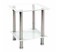Table d'Appoint en Verre "Sacha" 46cm Blanc
