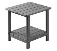 VEVOR Table d'Appoint Extérieur Jardin Intérieur 2 Niveaux 45x38x44 cm PEHD Gris