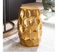 Table d'appoint FINEBUY YADA - Aluminium - Design oriental - Plateau martelé - 30x47x30cm