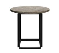 New Works Table d'appoint Florence Ø50cm gris structure acier peint par poudrage noir