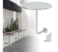 Table D'appoint Flottante En Métal, Table Basse En Forme De L, Table De Bar/pub Murale,Petite Table D'appoint De Comptoir For Cafés, Restaurants Boutique De Thé Au Lait(Argent,30x45cm)