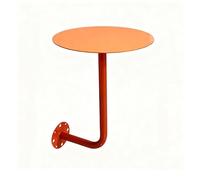 Table d'appoint flottante moderne en forme de L colorée - Table basse ronde en fer forgé et petit bureau d'appoint pour salons, bars et bureaux (orange, 40 cm)