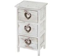 Table d'appoint Forli 3 tiroirs 55x29x25cm shabby vintage blanc Blanc G