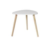 Table d'appoint forme triangulaire H40cm blanche pieds en pin massif - KAREN -