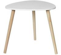 Table d'appoint forme triangulaire H46cm blanche pieds en pin massif - KAREN -