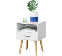 Table d'appoint 'Gävle' 57x42x40 cm avec tiroir blanc