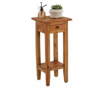 IDIMEX Table d'appoint GERBIER H 66 cm, en Acajou Finition Naturelle avec 1 tiroir et 1 étagère, Style Maison de Campagne, idéal pour Salon, Couloir et Chambre