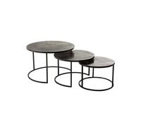 Lot de 3 Tables Gigognes "Oxidize" 80cm Noir