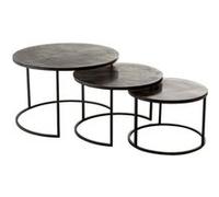 Lot de 3 Tables Gigognes "Oxidize" 80cm Noir