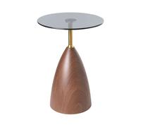 Table d'Appoint Glamour en Métal Ronde Table Basse Marron et Noir Wallis