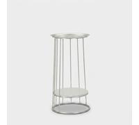 Table d'appoint haute de salon en fer et marbre Towery