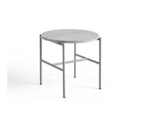 Table d'appoint Rebar marbre Ø45cm fossil grey powder coated steel frame