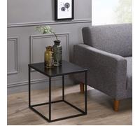 IDIMEX Table d'appoint HILAR Table Basse de Salon Table à café Bout de canapé Design Retro Vintage Industriel, Plateau carré de 40 x 40 cm en métal laqué Noir