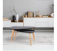 Table d'appoint - HOME DECO FACTORY - Bois - Galet - Noir