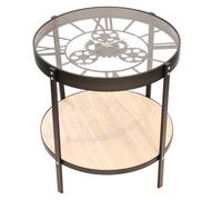 Table D'appoint - Home Deco Factory - Horloge - Transparente - Noire
