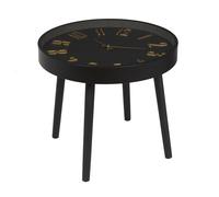 Table D'appoint - Home Deco Factory - Lounge - Horloge - Silencieuse - Marron Et Noir