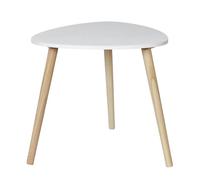 Table d'Appoint Scandinave "Shelly" 48cm Blanc & Naturel