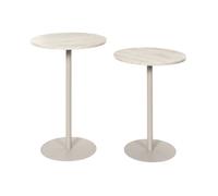 Table d'appoint - HOME DECO FACTORY - TERRA NOVA - Rond - Blanc et Beige
