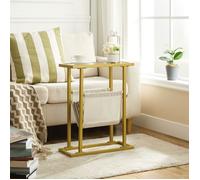 Table d'Appoint - HOOBRO - Mince en Verre Trempé - Dorée - 40x18x55 cm - Contemporain