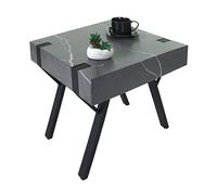 Table d'appoint HWC-L54, Table Basse Table de Chevet Table de Salon, Fer MDF 50x55x50cm - Aspect marbre Gris