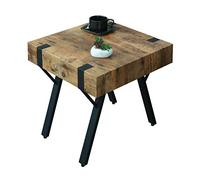 Table d'appoint MENDLER HWC-L54 métal MDF 50x50x50cm chêne sauvage foncé chêne G