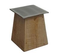 Table d'appoint HWC-L76b, Table de Fleur, Bois Massif Industriel certifié MVG 45x36x36cm, Naturel avec Aspect métal