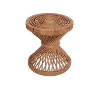 Table d'appoint MENDLER HWC-M31 ronde 43x38x38cm rotin kubu naturel Naturel G