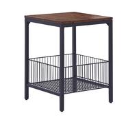 Table d'Appoint Industrielle Design Moderne Finition Effet Bois 40 x 55 cm