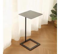 Table d'appoint industrielle en forme de C pour petits espaces - Table de lit au design moderne pour étude et travail - Table d'ordinateur portable mobile pour salon et chambre à coucher