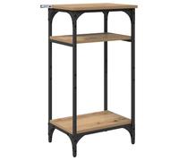vidaXL Table d'appoint Chêne artisanal 40 x 30 x 75 cm – Industrielle, 2 étagères, pieds réglables