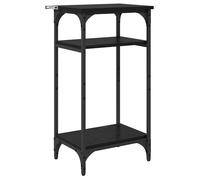 Table d'appoint industrielle - vidaXL - Chêne Noir - 40x30x75 cm - Bois d'ingénierie - Pieds réglables - 2 étagères