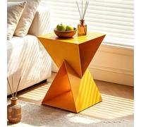 Table d'appoint Irrégulier,Bout de Canapé,Table à Café,Structure en Métal | Moderne Glamour for Salon,chambre À Coucher,Couloir,Bureau(Yellow)