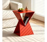 Table d'appoint Irrégulier,Bout de Canapé,Table à Café,Structure en Métal | Moderne Glamour for Salon,chambre À Coucher,Couloir,Bureau(Red)