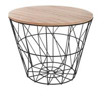 Table d'appoint ""Kumi"" noir D38cm - Atmosphera createur d'interieur