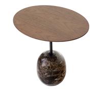Table d'appoint Lato LN9 plateau noyer ovale WxHxD 50x45x40cm/with felt glides