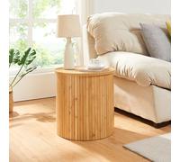 Table d'appoint 'Ledepid' 40 x Ø40 cm Plateau de table avec dépassement discret rond Bambou + MDF naturel