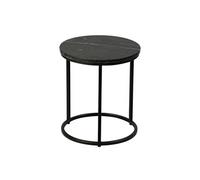 Table d'Appoint Marbre et Piètement Noir - MARVA -