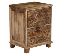 Table D'Appoint Marron Bois 52 CM Basse de Salon Fait à la Main
