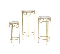 Mauro Ferretti – Lot de 3 tables d'appoint gigognes Dolly – 70 cm – Or