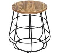 Table D'appoint Hwc-A80, Table De Nuit, Design Industriel, Bois Véritable, Ø35cm Multicolore