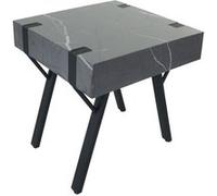 Table D'appoint Hwc-L54, Table Basse Table De Chevet Table De Salon, Fer Mdf 50x55x50cm Aspect Marbre Gris Gris