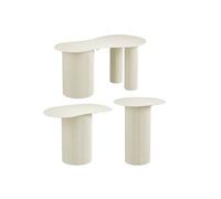 Table d'appoint Mica Decorations Lux Blanc cassé Fer H40xl43xL80cm